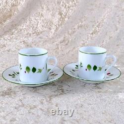 Hermes Paris Demitasse Cup & Saucer Mesclun Porcelain Tableware 2 Sets