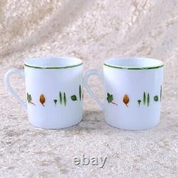 Hermes Paris Demitasse Cup & Saucer Mesclun Porcelain Tableware 2 Sets