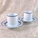 Hermes Paris Demitasse Cup Saucer Pair Sets Chaine D'ancre Blue 2 Sets