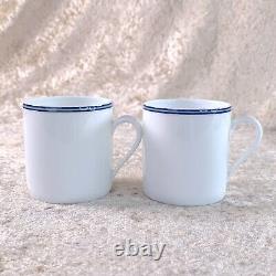 Hermes Paris Demitasse Cup Saucer Pair Sets CHAINE D'ANCRE BLUE 2 Sets