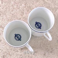 Hermes Paris Demitasse Cup Saucer Pair Sets CHAINE D'ANCRE BLUE 2 Sets