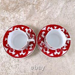 Hermes Paris Guadalquivir Tea Cup & Saucer 2 Sets Porcelain Tableware withBox