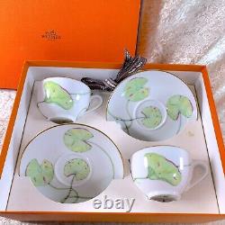 Hermes Paris NIL Tea Cup & Saucer Porcelain Tableware Nile 2 Sets with Box