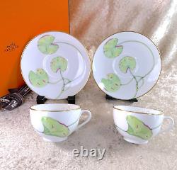 Hermes Paris NIL Tea Cup & Saucer Porcelain Tableware Nile 2 Sets with Box