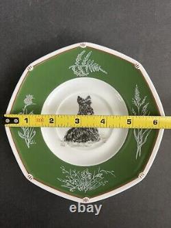 Hermes Paris Porcelain Green Saucer Scottish Terrier