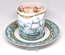 Hermes Paris Porcelain Mug Cup & Saucer Patchwork Tableware