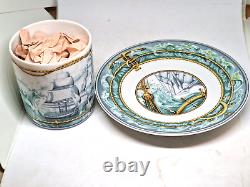 Hermes Paris Porcelain Mug Cup & Saucer Patchwork Tableware