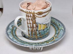 Hermes Paris Porcelain Mug Cup & Saucer Patchwork Tableware