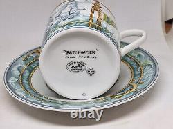 Hermes Paris Porcelain Mug Cup & Saucer Patchwork Tableware