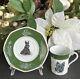 Hermes Paris Porcelain Mug Cup & Saucer Scottish Terrier Green Tableware