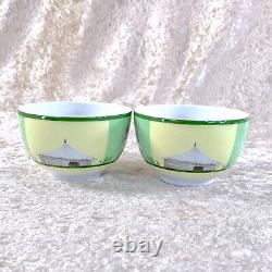 Hermes Paris Tea Cup Saucer Africa Green Porcelain Tableware 2 Sets withBox