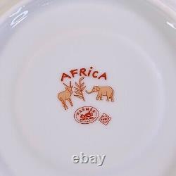 Hermes Paris Tea Cup Saucer Africa Orange Porcelain Tableware 2 Sets withBox