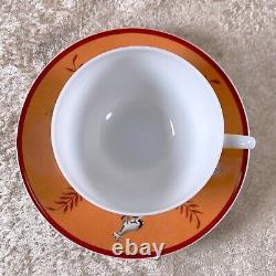 Hermes Paris Tea Cup Saucer Africa Orange Porcelain Tableware with Case