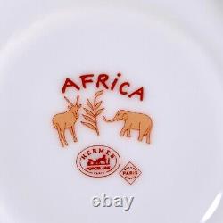 Hermes Paris Tea Cup Saucer Africa Orange Porcelain Tableware with Case