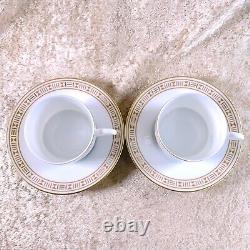 Hermes Paris Tea Cup & Saucer Egee Soleil Porcelain Tableware 2 Sets with Case