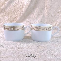 Hermes Paris Tea Cup & Saucer Egee Soleil Porcelain Tableware 2 Sets with Case