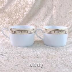 Hermes Paris Tea Cup & Saucer Egee Soleil Porcelain Tableware 2 Sets with Case