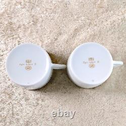 Hermes Paris Tea Cup & Saucer Egee Soleil Porcelain Tableware 2 Sets with Case