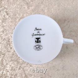 Hermes Paris Tea Cup & Saucer Guadalquivir Rare Platinum Porcelain with Case