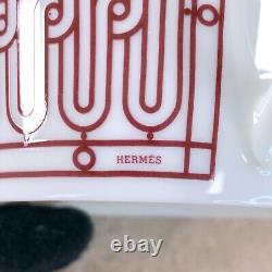 Hermes Paris Tea Cup & Saucer H Deco Red Porcelain Tableware with Case