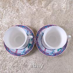 Hermes Paris Tea Cup & Saucer Le Jardin des Papillons Porcelain Tableware 2 Sets