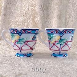 Hermes Paris Tea Cup & Saucer Le Jardin des Papillons Porcelain Tableware 2 Sets