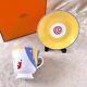 Hermes Paris Tea Cup & Saucer Porcelain Les Jongleurs Circus Yellow Blue With Case