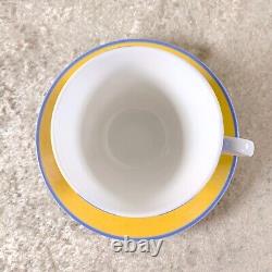 Hermes Paris Tea Cup & Saucer Porcelain Les Jongleurs Circus Yellow Blue with Case