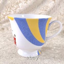 Hermes Paris Tea Cup & Saucer Porcelain Les Jongleurs Circus Yellow Blue with Case