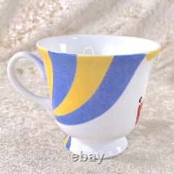 Hermes Paris Tea Cup & Saucer Porcelain Les Jongleurs Circus Yellow Blue with Case