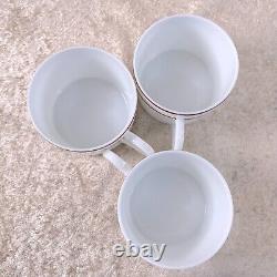 Hermes Paris Tea Cup & Saucer Porcelain Rythme Rhythm Red Platinum 3 Sets