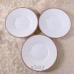 Hermes Paris Tea Cup & Saucer Porcelain Rythme Rhythm Red Platinum 3 Sets