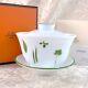 Hermes Paris Tea Cup & Saucer Porcelain Top Lid Cover Mesclun Tableware Withbox