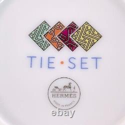 Hermes Paris Tea Cup & Saucer Tie Set Porcelain Tableware 2 Sets with Case