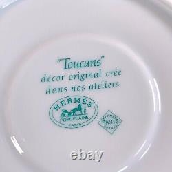 Hermes Paris Tea Cup & Saucer Toucans 3 Sets Porcelain Tableware No Box
