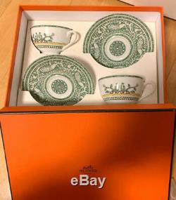 Hermes Porcelain Cup Saucer Early America Tableware 2 set Ornament Auth New Rare