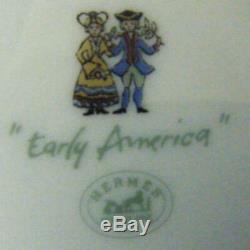 Hermes Porcelain Cup Saucer Early America Tableware 2 set Ornament Auth New Rare