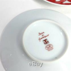 Hermes Porcelain Guadalquivir Red Cup Saucer 2 set Tableware Ornament Auth New