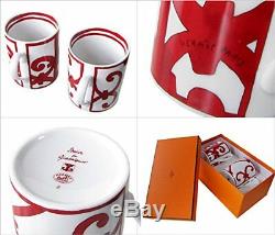Hermes Porcelain Mug Cup 2 set Guadalquivir Tableware Red Interior Ornament JP