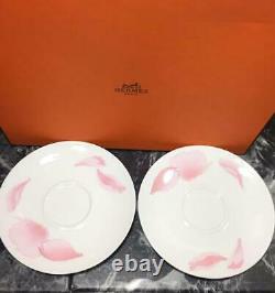 Hermes Porcelain Pivoines Tea Cup Saucer Tableware set Pink Petal Ornament New