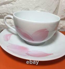 Hermes Porcelain Pivoines Tea Cup Saucer Tableware set Pink Petal Ornament New