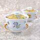 Hermes Porcelain Siesta Tea Cup Saucer With Lid Cover Tableware Yellow 2 Sets