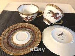 Hermes Porcelain Tea Cup Saucer 2 set Cheval d'Orient Horse Tableware New No, 6