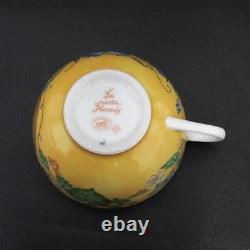 Hermes Siesta Cup & Saucer Coffee Tea Drink Porcelain Yellow White Used
