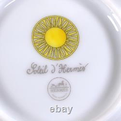 Hermes Soleil d'Hermes Tea Cup & Saucer 2 Sets Yellow Porcelain 2 Sets with Box