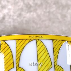 Hermes Soleil d'Hermes Tea Cup & Saucer 2 Sets Yellow Porcelain 2 Sets with Box