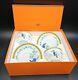 Hermes Toucans Set(s) 2 Flat Cup & Saucer Sets Mint Boxed Fine Limoges