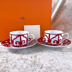 Hermes Tea Cup & Saucer Balcon du Guadalquivir Porcelain Tableware 2 Sets withBox