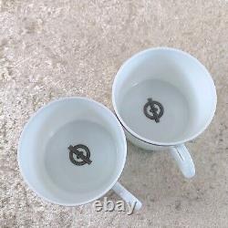 Hermes Tea Cup & Saucer CHAINE D'ANCRE PLATINUM Porcelain Tableware 2 Sets