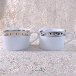 Hermes Tea Cup & Saucer Egee Soleil & Luna Porcelain Tableware 2 Sets with Box